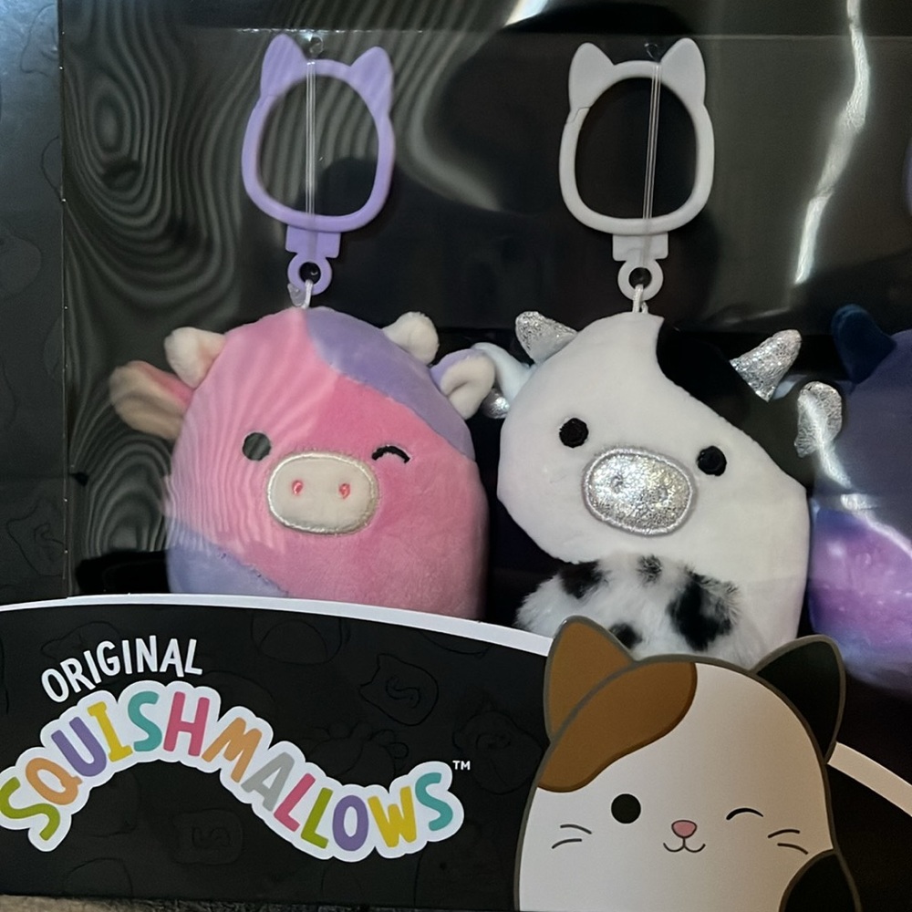 Squishmallows 3.5” Select Series Cow Clips Set ULGA CONNOR PATTY RIVKA LAKE NEW - Picture 4 of 7